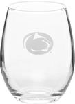Penn State Logo Stemless Red Wine Glass 