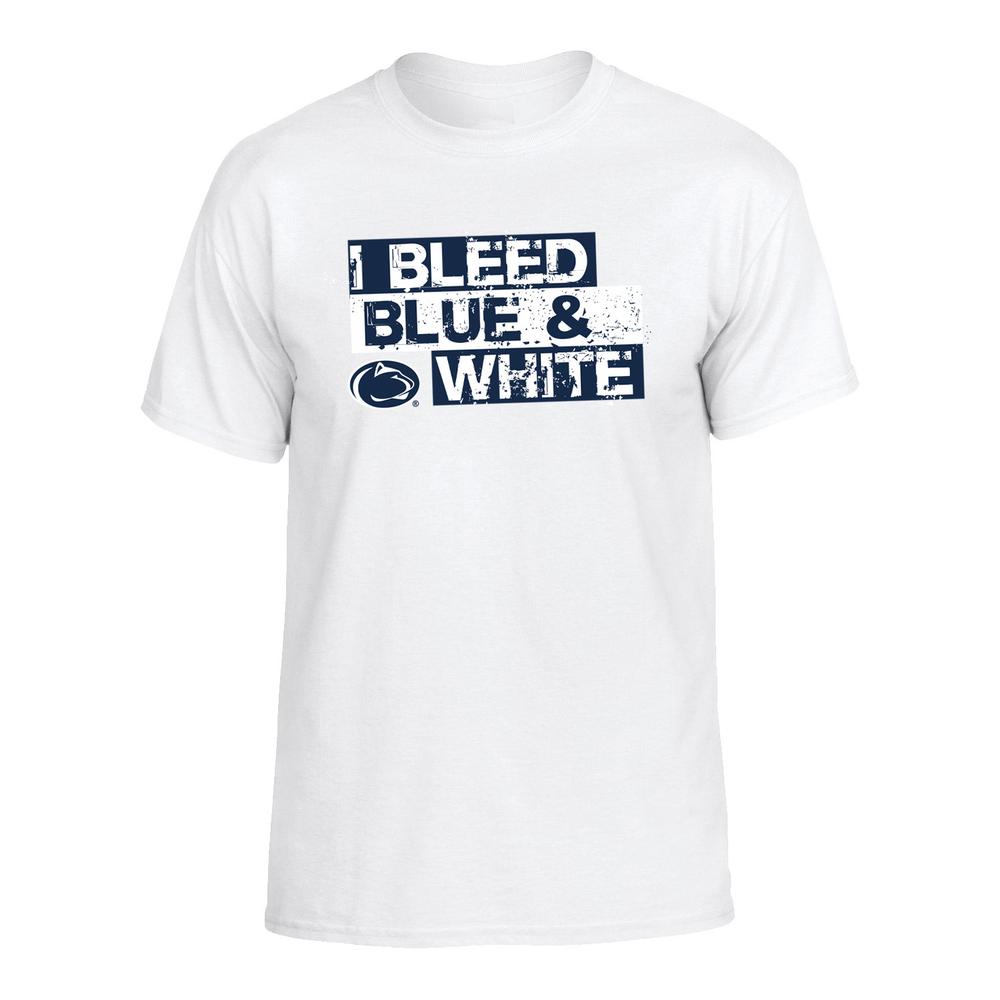 Penn State I Bleed Blue & White T-shirt | Tshirts > ADULT > SHORT SLEEVE